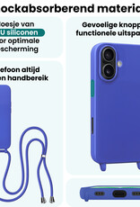 Forterra Forterra iPhone 17 Hoesje met Koord - Fel Blauw - 2 PACK