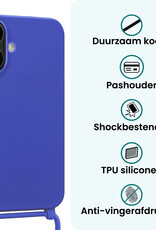 Forterra Forterra iPhone 17 Hoesje met Koord Met 2x Screenprotector - Fel Blauw