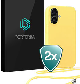 Forterra Forterra iPhone 17 Hoesje met Koord - Geel - 2 PACK