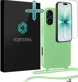 Forterra Forterra iPhone 17 Hoesje met Koord Met Screenprotector - Groen