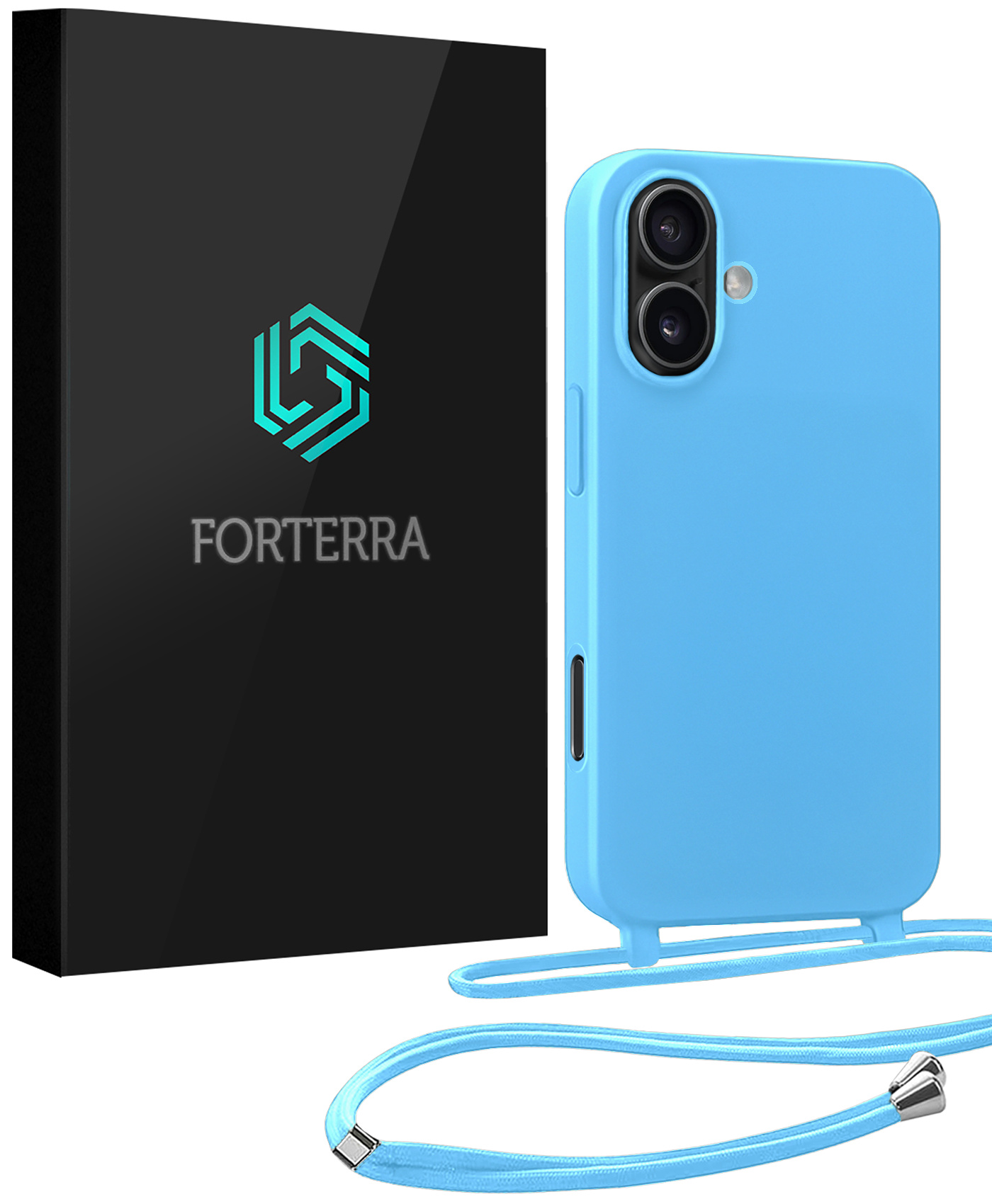 Forterra Forterra iPhone 17 Hoesje met Koord - Lichtblauw