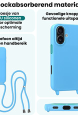 Forterra Forterra iPhone 17 Hoesje met Koord - Lichtblauw