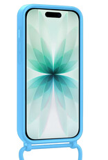 Forterra Forterra iPhone 17 Hoesje met Koord Met Screenprotector - Lichtblauw