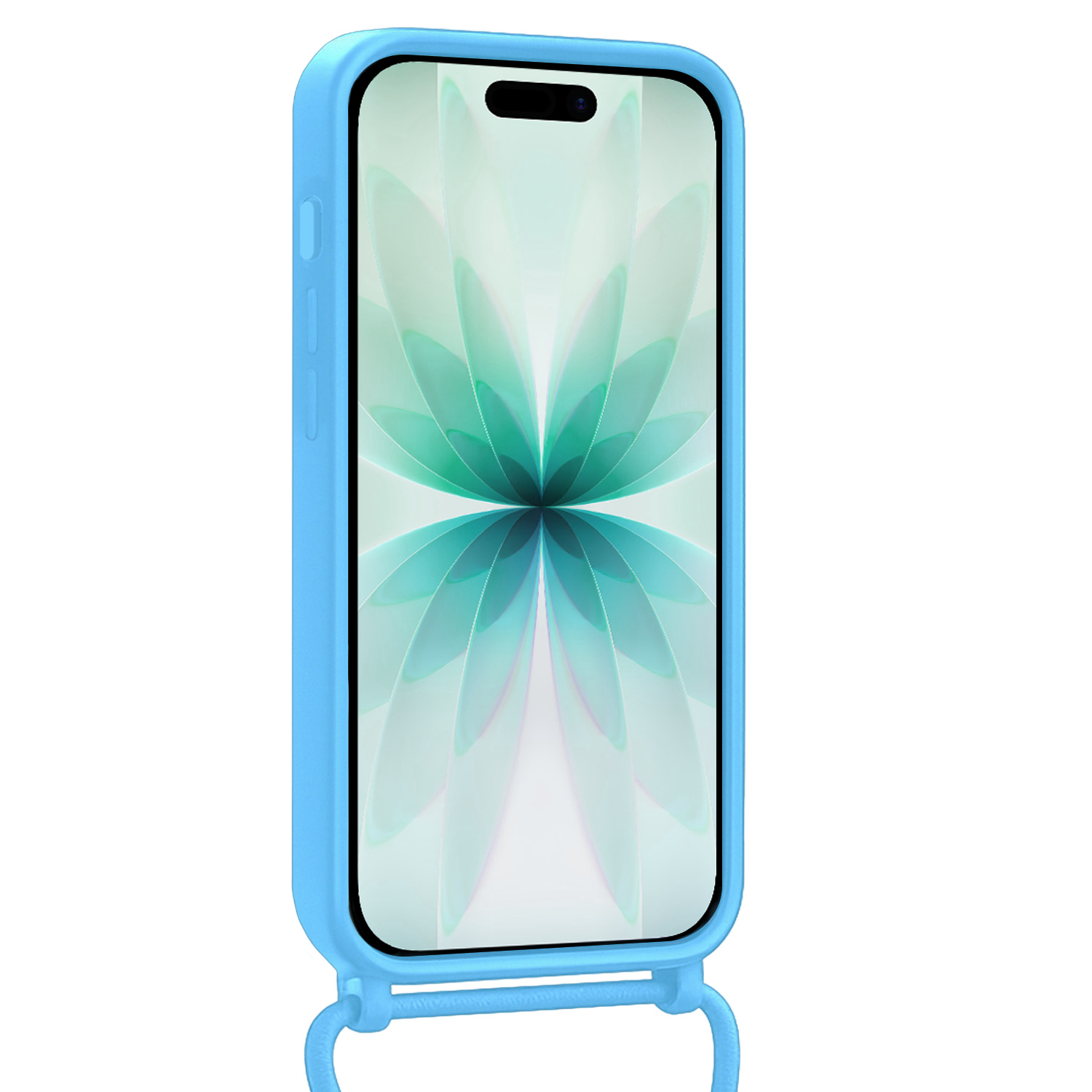 Forterra Forterra iPhone 17 Hoesje met Koord Met 2x Screenprotector - Lichtblauw