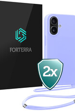 Forterra Forterra iPhone 17 Hoesje met Koord - Lila - 2 PACK