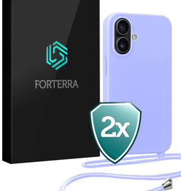 Forterra Forterra iPhone 17 Hoesje met Koord - Lila - 2 PACK