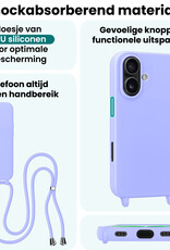 Forterra Forterra iPhone 17 Hoesje met Koord - Lila - 2 PACK