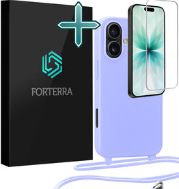 Forterra Forterra iPhone 17 Hoesje met Koord Met Screenprotector - Lila