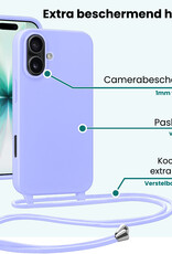 Forterra Forterra iPhone 17 Hoesje met Koord Met Screenprotector - Lila