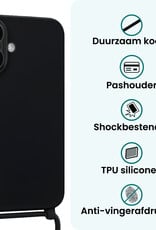 Forterra Forterra iPhone 17 Hoesje met Koord Met 2x Screenprotector - Zwart