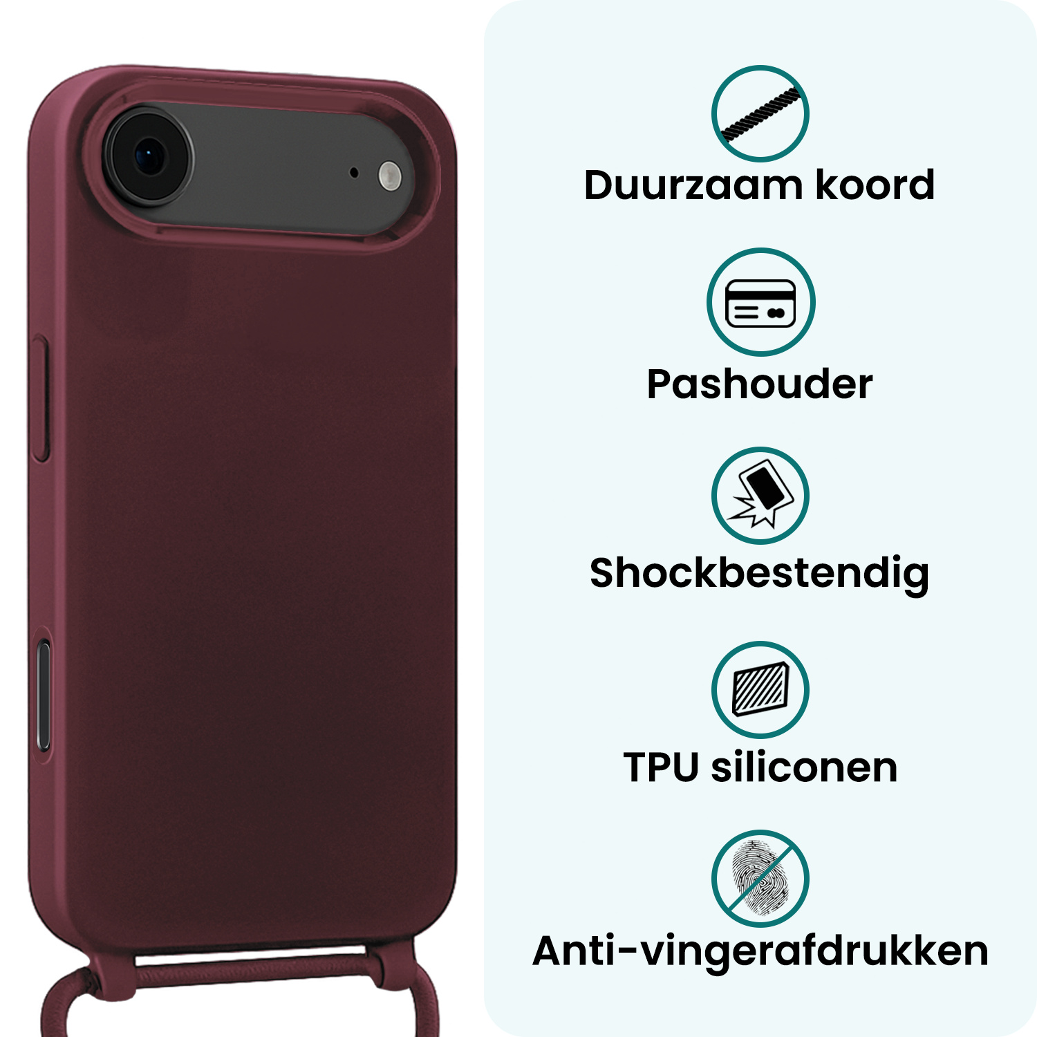 Forterra Forterra iPhone Air Hoesje met Koord - Aubergine