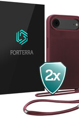 Forterra Forterra iPhone Air Hoesje met Koord - Aubergine - 2 PACK
