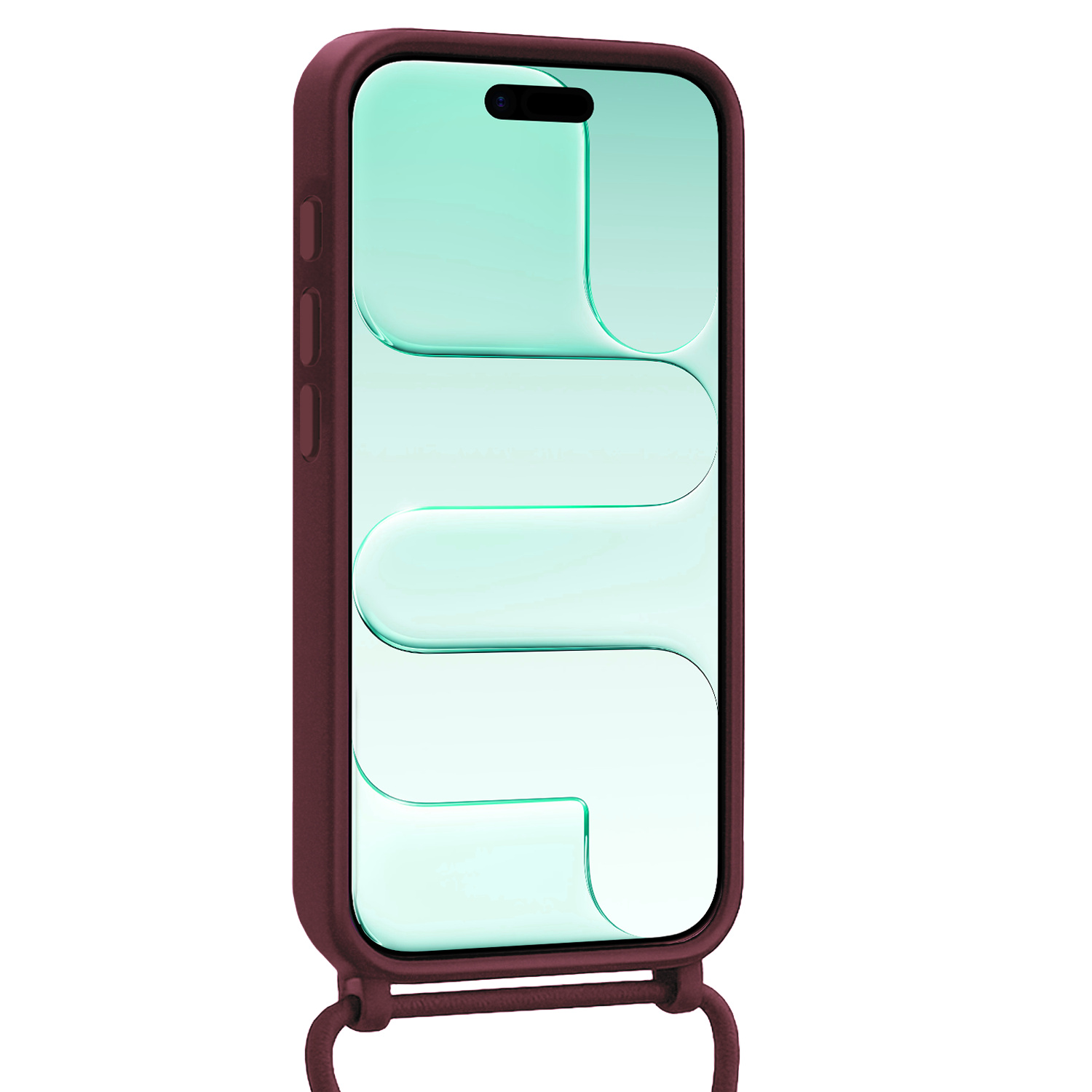 Forterra Forterra iPhone Air Hoesje met Koord Met Screenprotector - Aubergine