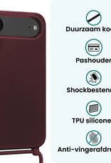 Forterra Forterra iPhone Air Hoesje met Koord Met 2x Screenprotector - Aubergine