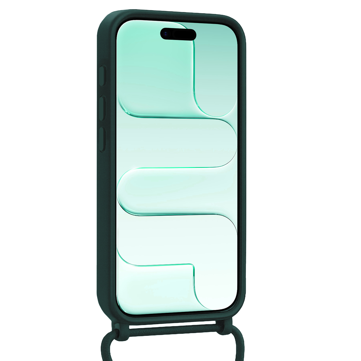Forterra Forterra iPhone Air Hoesje met Koord Met Screenprotector - Donkergroen