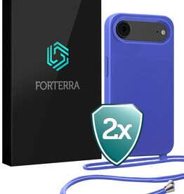 Forterra Forterra iPhone Air Hoesje met Koord - Fel Blauw - 2 PACK