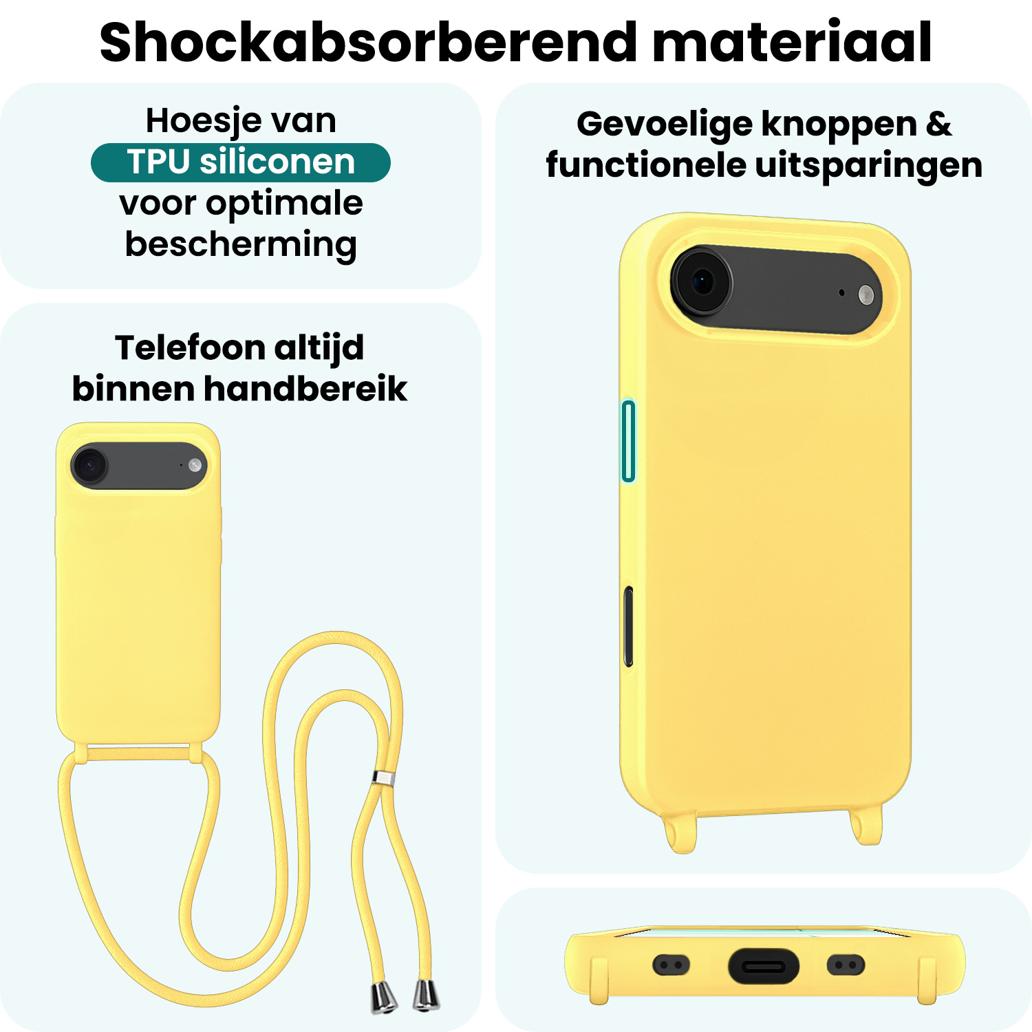 Forterra Forterra iPhone Air Hoesje met Koord - Geel