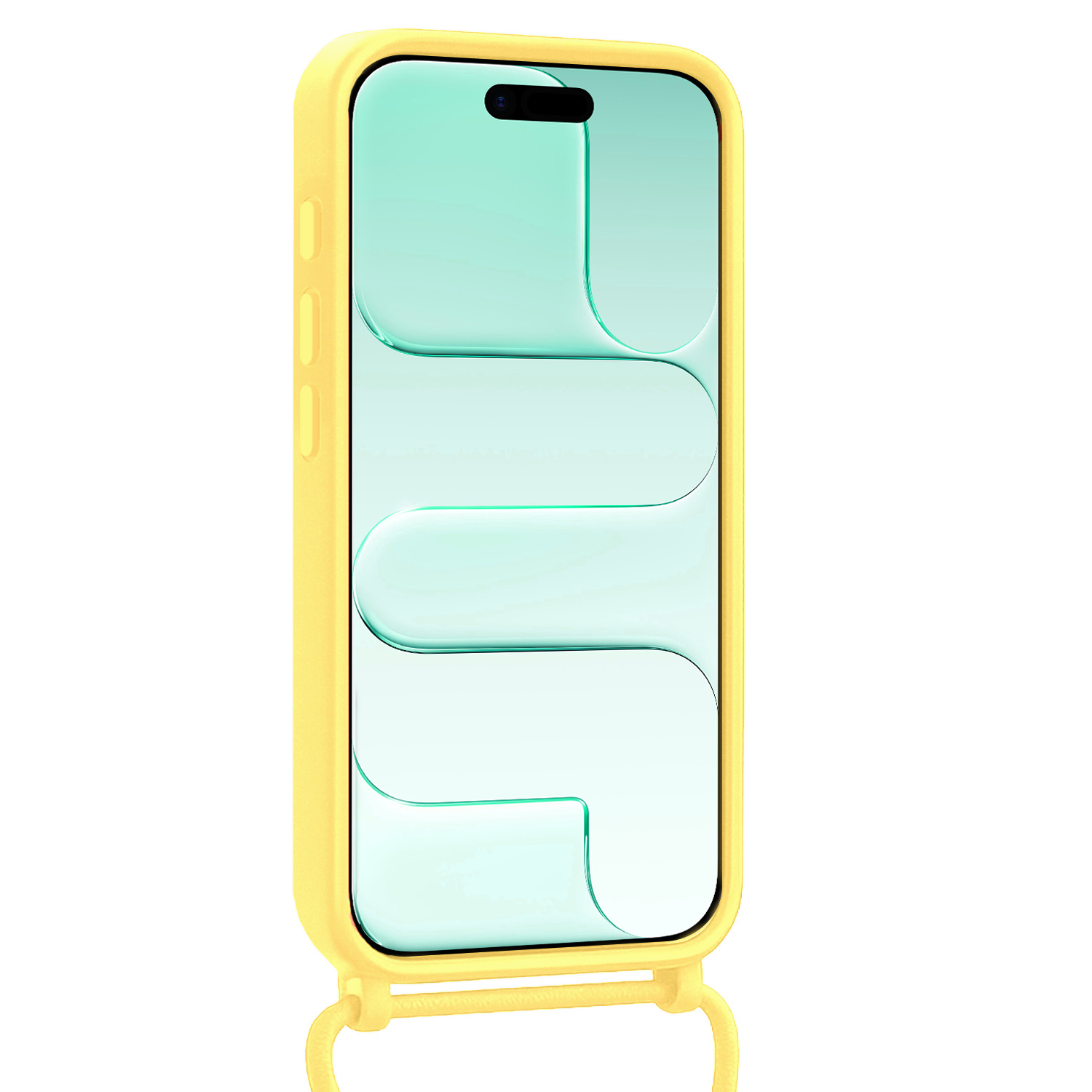 Forterra Forterra iPhone Air Hoesje met Koord Met 2x Screenprotector - Geel