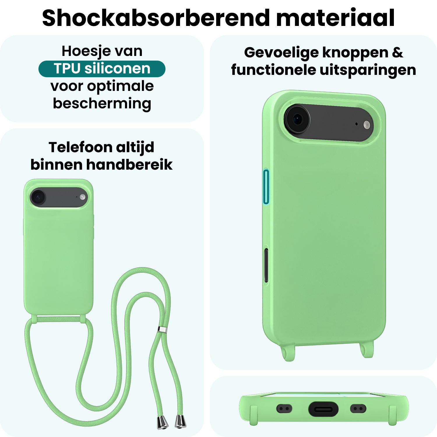 Forterra Forterra iPhone Air Hoesje met Koord - Groen