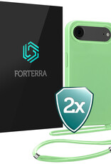 Forterra Forterra iPhone Air Hoesje met Koord - Groen - 2 PACK