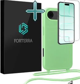Forterra Forterra iPhone Air Hoesje met Koord Met Screenprotector - Groen