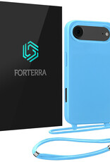 Forterra Forterra iPhone Air Hoesje met Koord - Lichtblauw