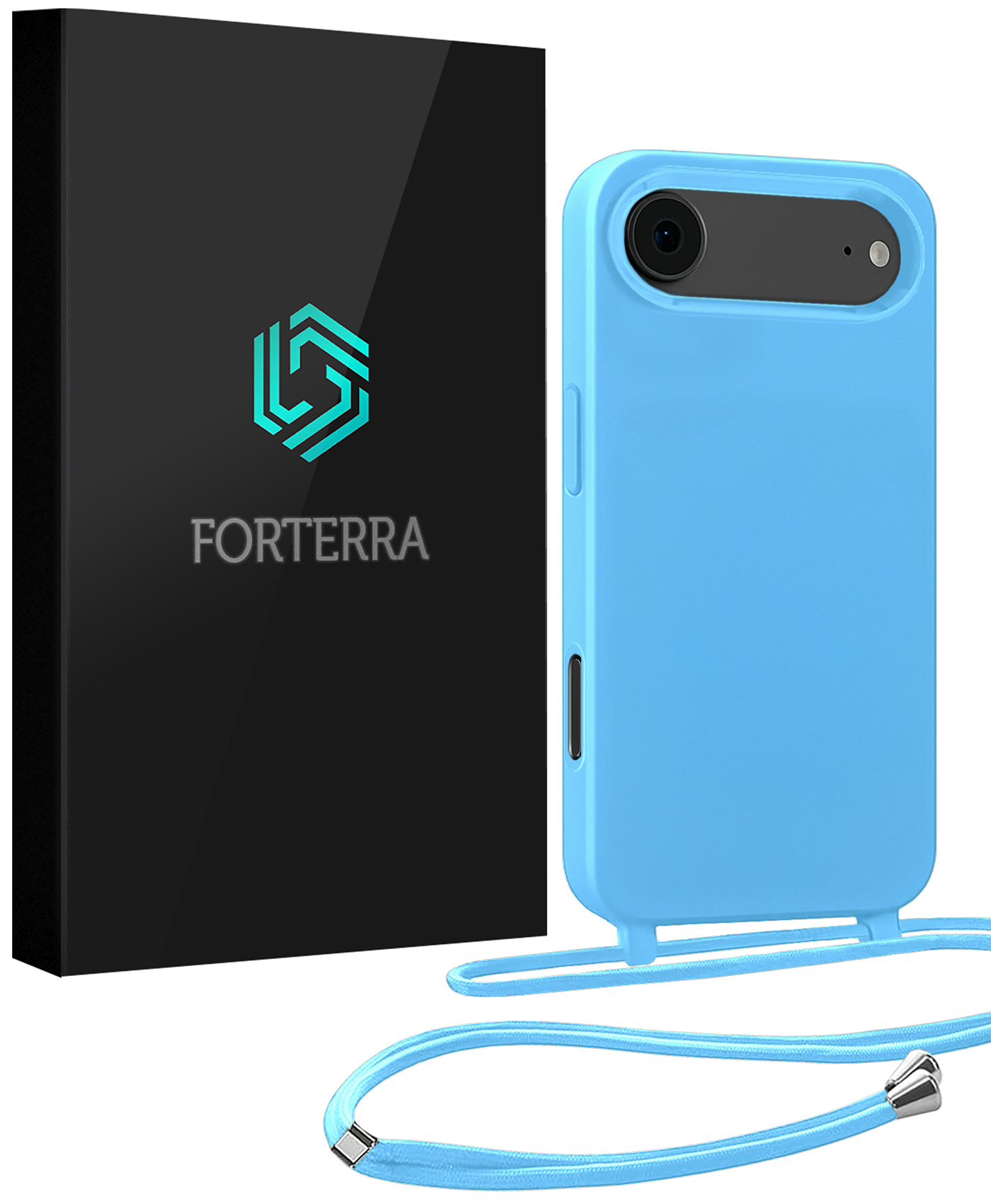 Forterra Forterra iPhone Air Hoesje met Koord - Lichtblauw