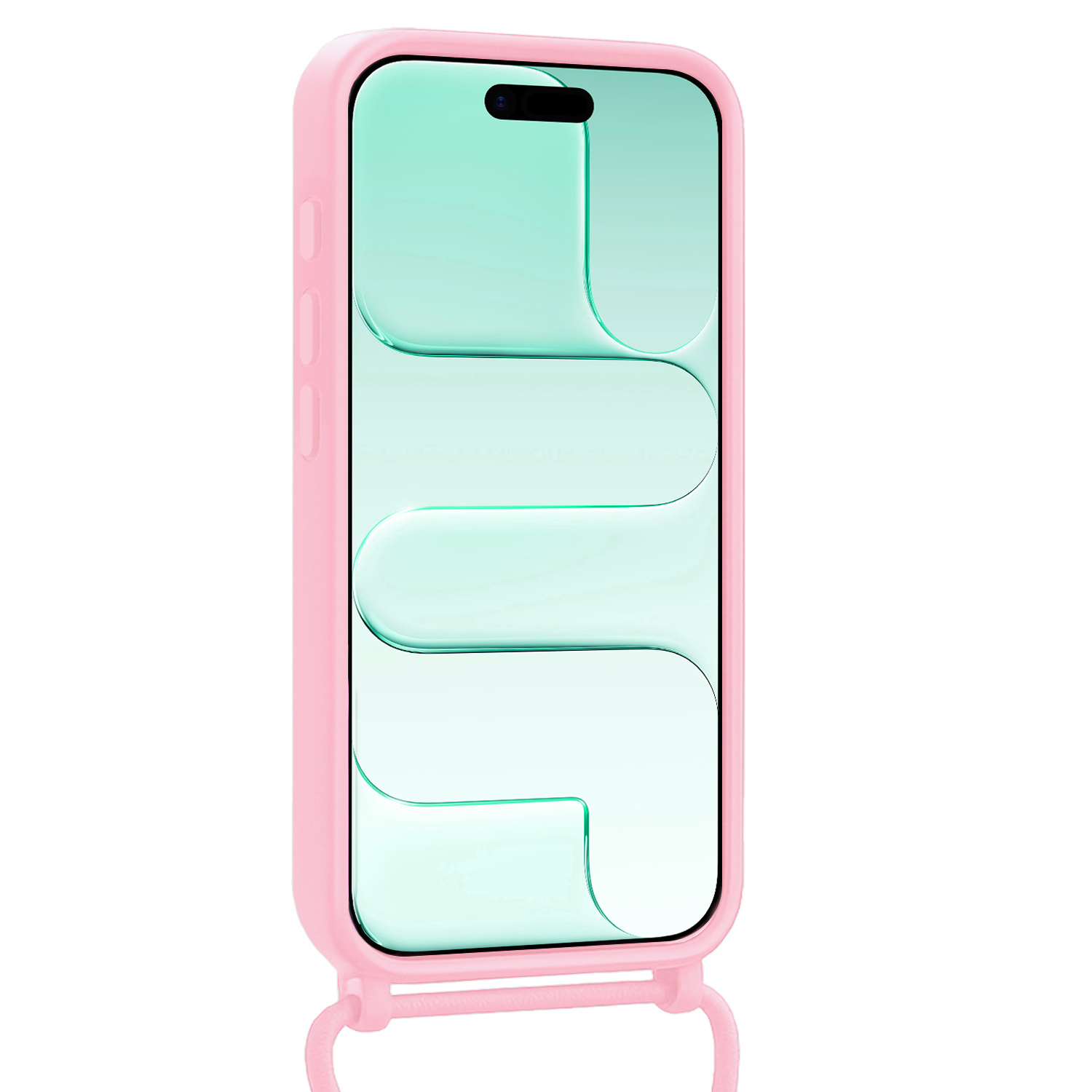 Forterra Forterra iPhone Air Hoesje met Koord Met Screenprotector - Lichtroze