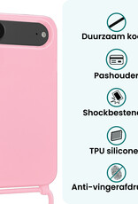 Forterra Forterra iPhone Air Hoesje met Koord Met 2x Screenprotector - Lichtroze