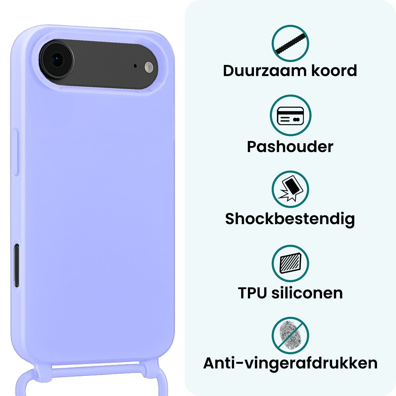 Forterra Forterra iPhone Air Hoesje met Koord - Lila