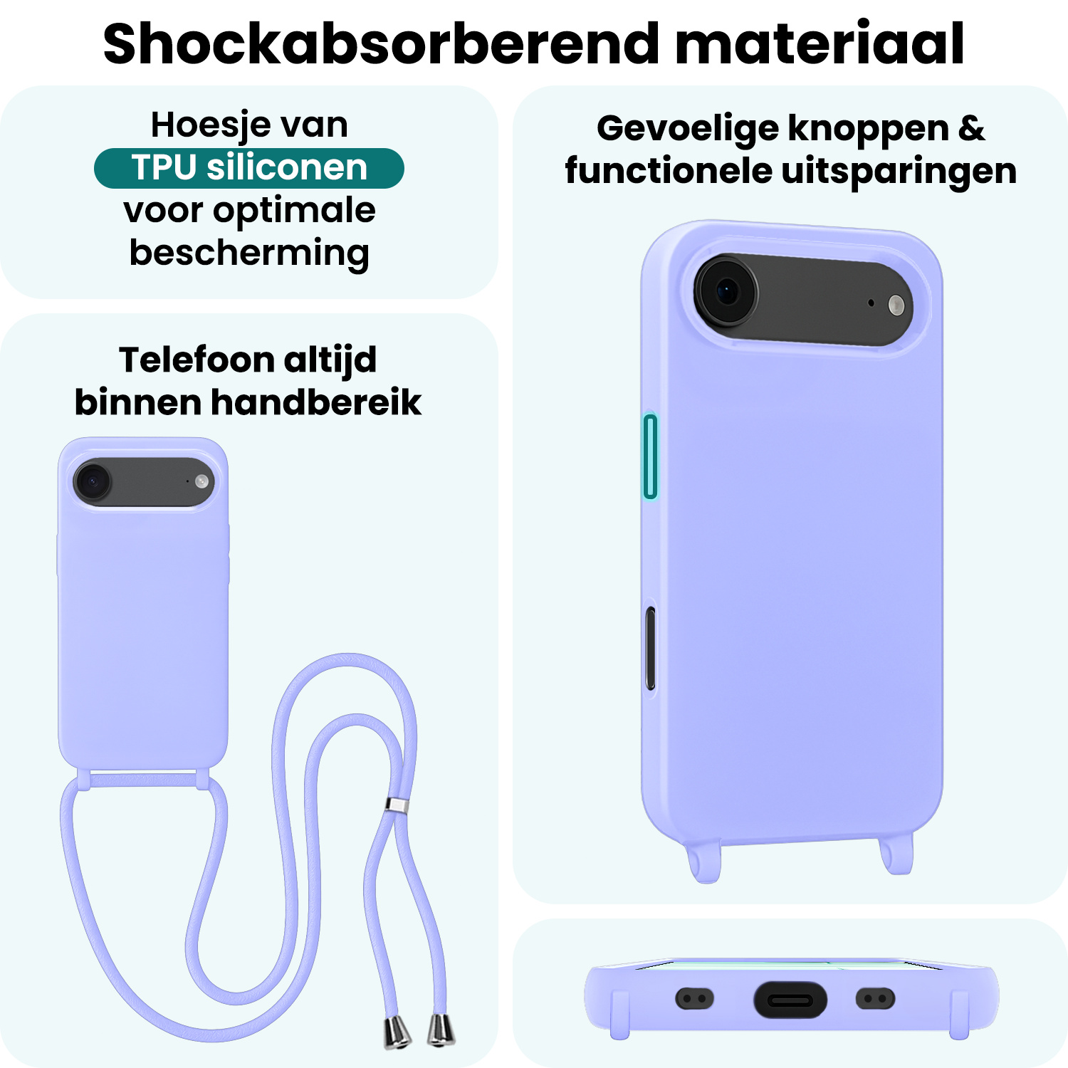 Forterra Forterra iPhone Air Hoesje met Koord - Lila