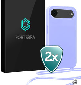 Forterra Forterra iPhone Air Hoesje met Koord - Lila - 2 PACK
