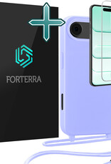 Forterra Forterra iPhone Air Hoesje met Koord Met Screenprotector - Lila