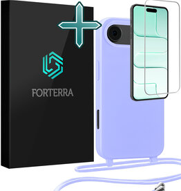 Forterra Forterra iPhone Air Hoesje met Koord Met Screenprotector - Lila