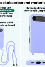 Forterra Forterra iPhone Air Hoesje met Koord Met Screenprotector - Lila