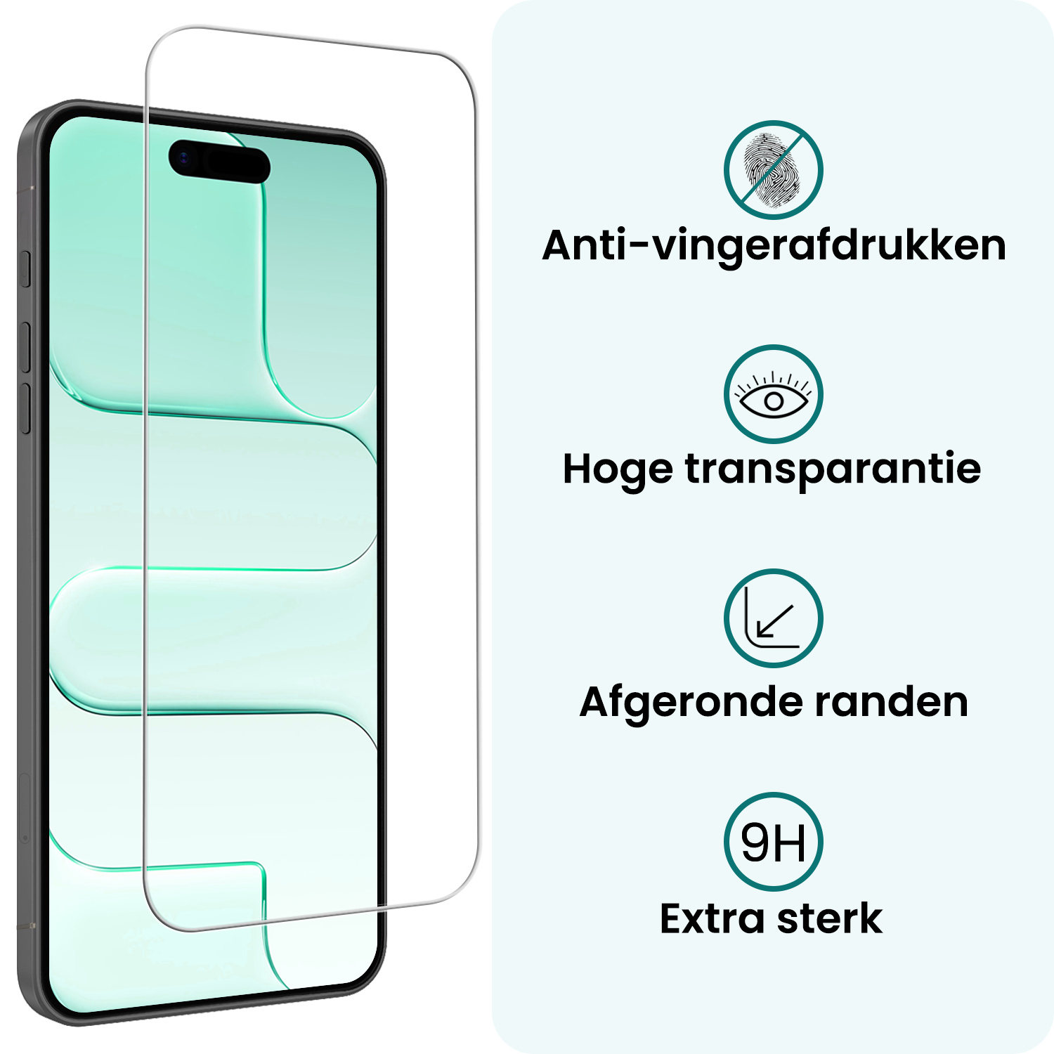 Forterra Forterra iPhone Air Hoesje met Koord Met 2x Screenprotector - Lila