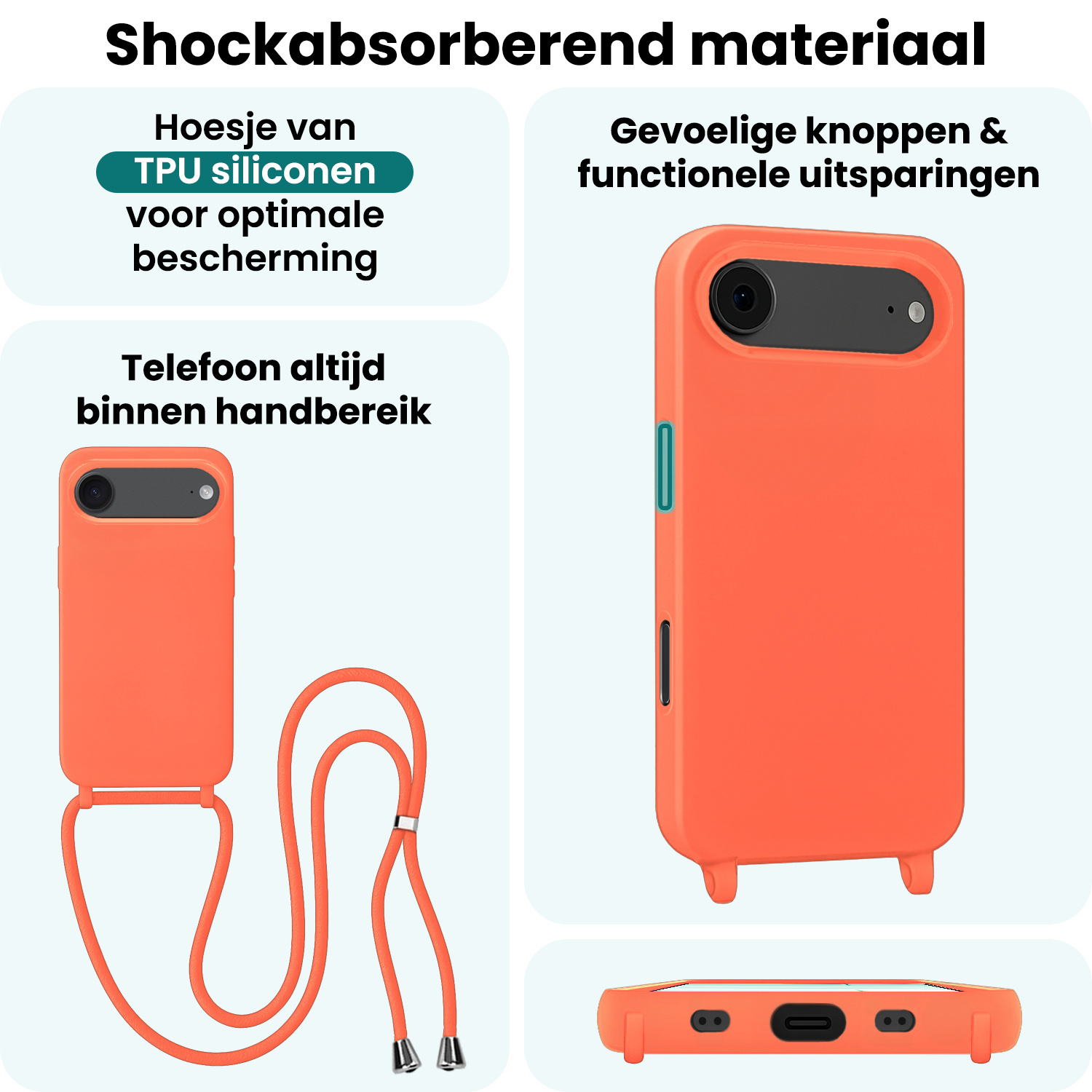 Forterra Forterra iPhone Air Hoesje met Koord - Papaya