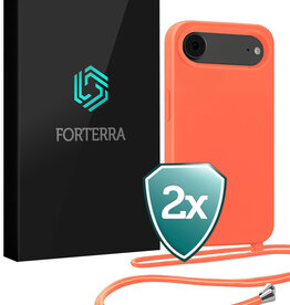 Forterra Forterra iPhone Air Hoesje met Koord - Papaya - 2 PACK