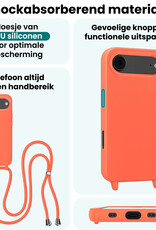 Forterra Forterra iPhone Air Hoesje met Koord Met 2x Screenprotector - Papaya