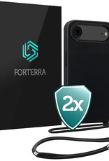 Forterra Forterra iPhone Air Hoesje met Koord - Zwart - 2 PACK