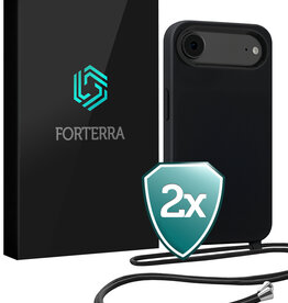 Forterra Forterra iPhone Air Hoesje met Koord - Zwart - 2 PACK