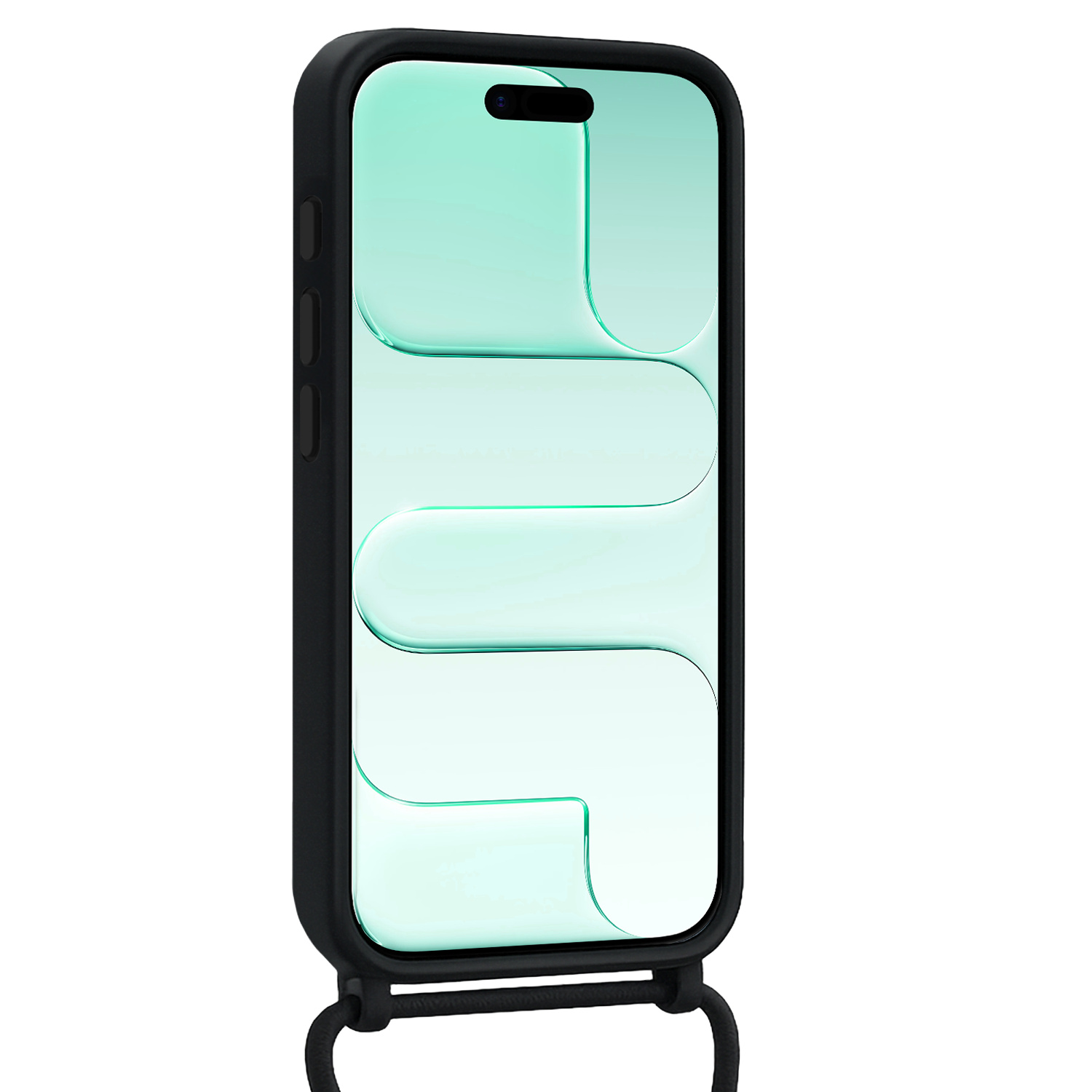 Forterra Forterra iPhone Air Hoesje met Koord Met Screenprotector - Zwart