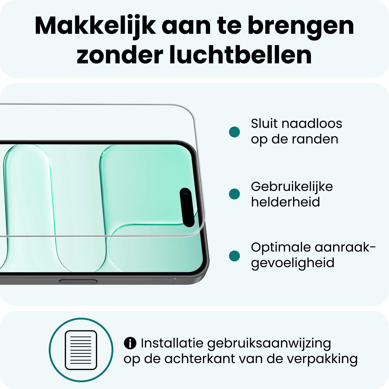 Forterra Forterra iPhone Air Hoesje met Koord Met 2x Screenprotector - Zwart