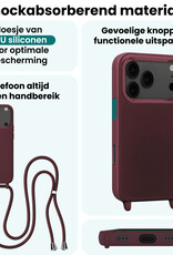 Forterra Forterra iPhone 17 Pro Hoesje met Koord - Aubergine - 2 PACK