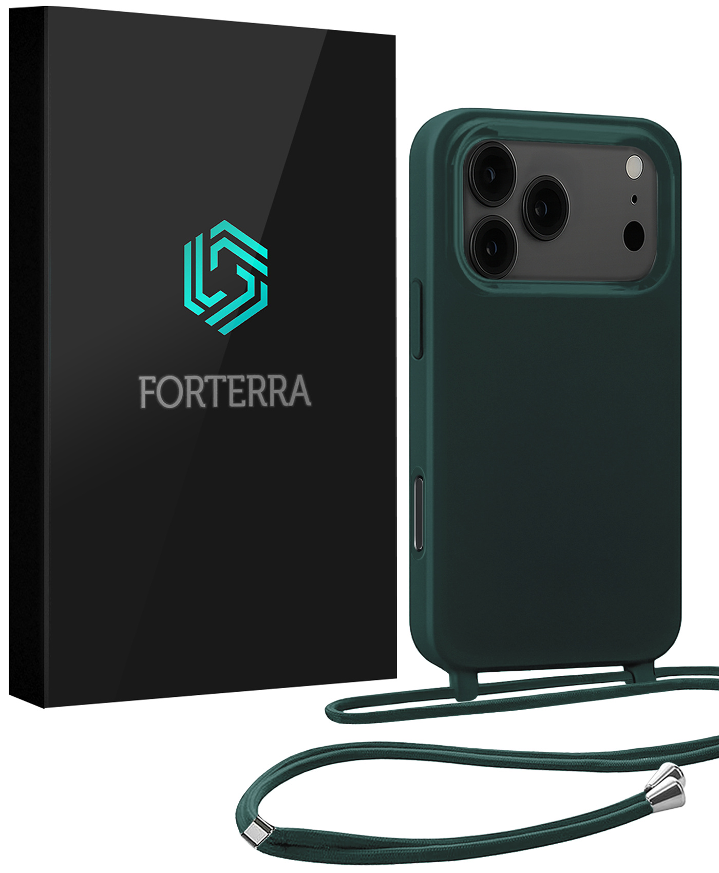 Forterra Forterra iPhone 17 Pro Hoesje met Koord - Donkergroen