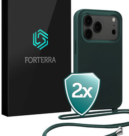 Forterra Forterra iPhone 17 Pro Hoesje met Koord - Donkergroen - 2 PACK