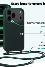 Forterra Forterra iPhone 17 Pro Hoesje met Koord Met 2x Screenprotector - Donkergroen