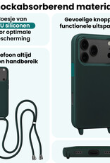 Forterra Forterra iPhone 17 Pro Hoesje met Koord Met 2x Screenprotector - Donkergroen