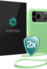 Forterra Forterra iPhone 17 Pro Hoesje met Koord - Groen - 2 PACK