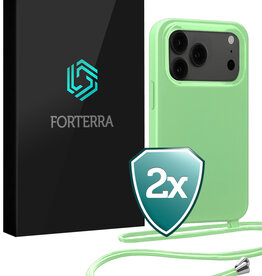 Forterra Forterra iPhone 17 Pro Hoesje met Koord - Groen - 2 PACK